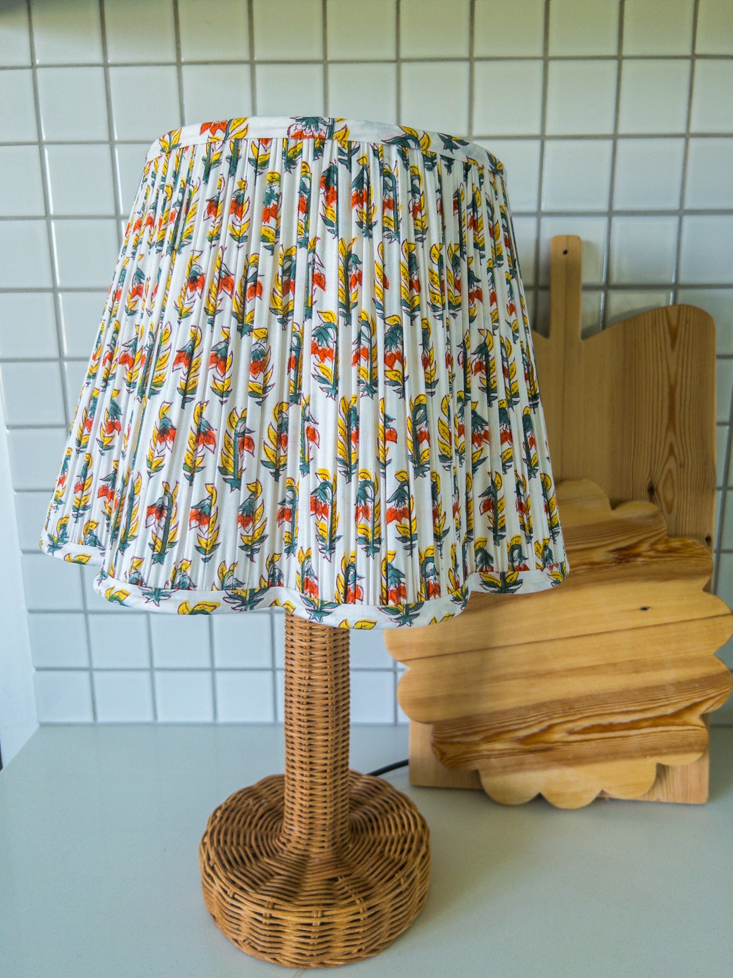 Sale Rusty Block Printed Pleated Lampshade