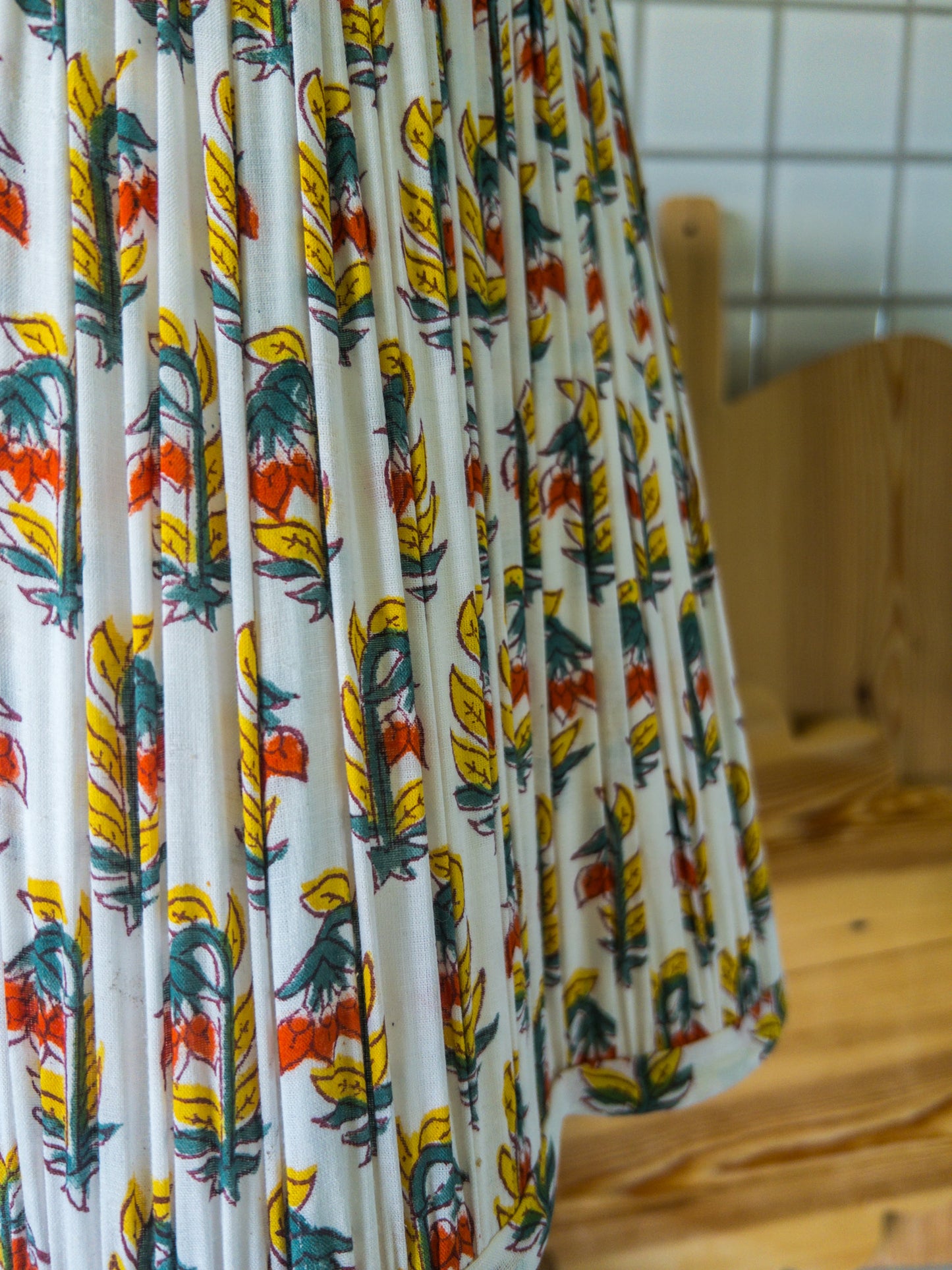 Sale Rusty Block Printed Pleated Lampshade