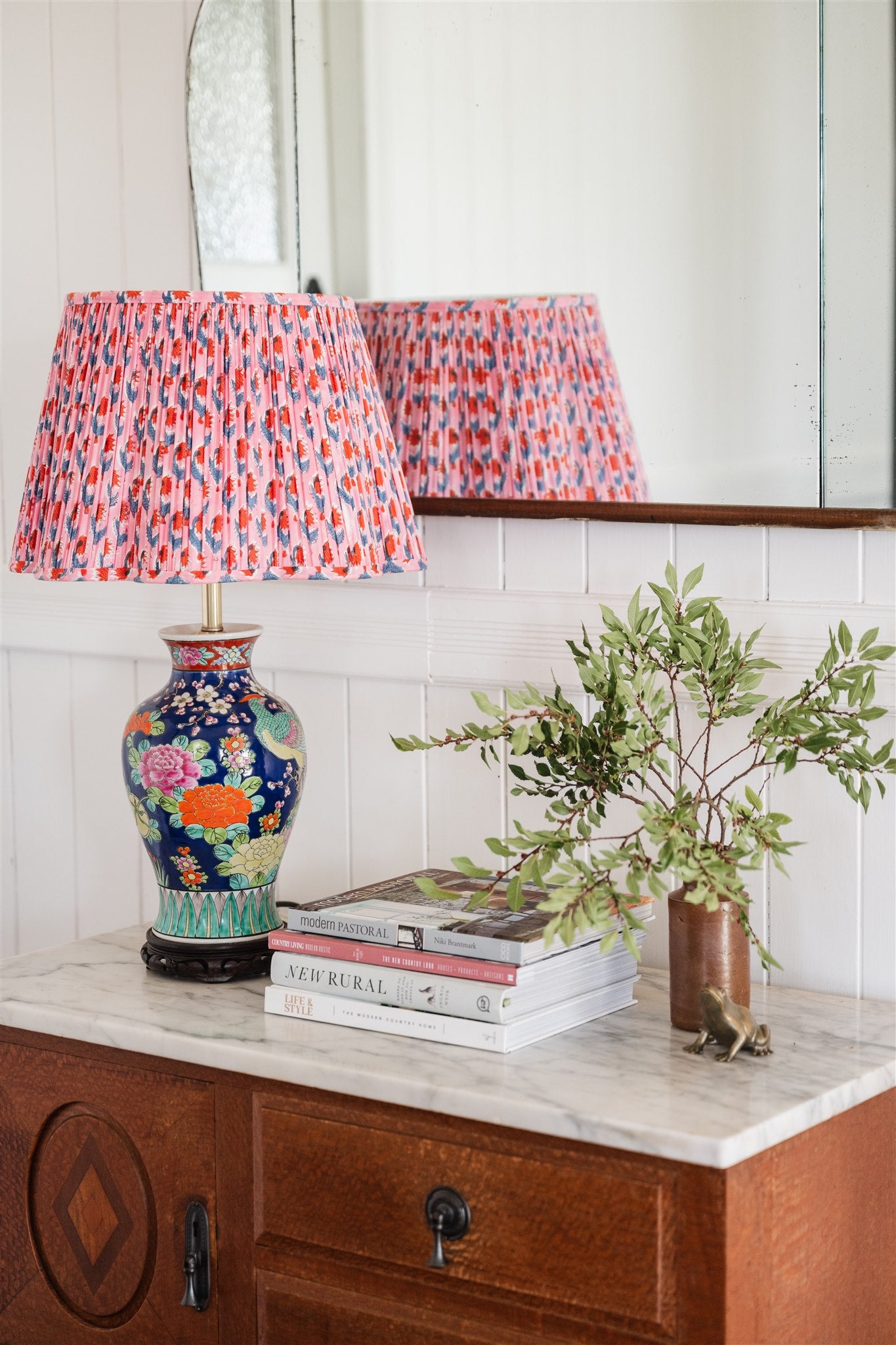 Felix Block Printed Pleated Lampshade