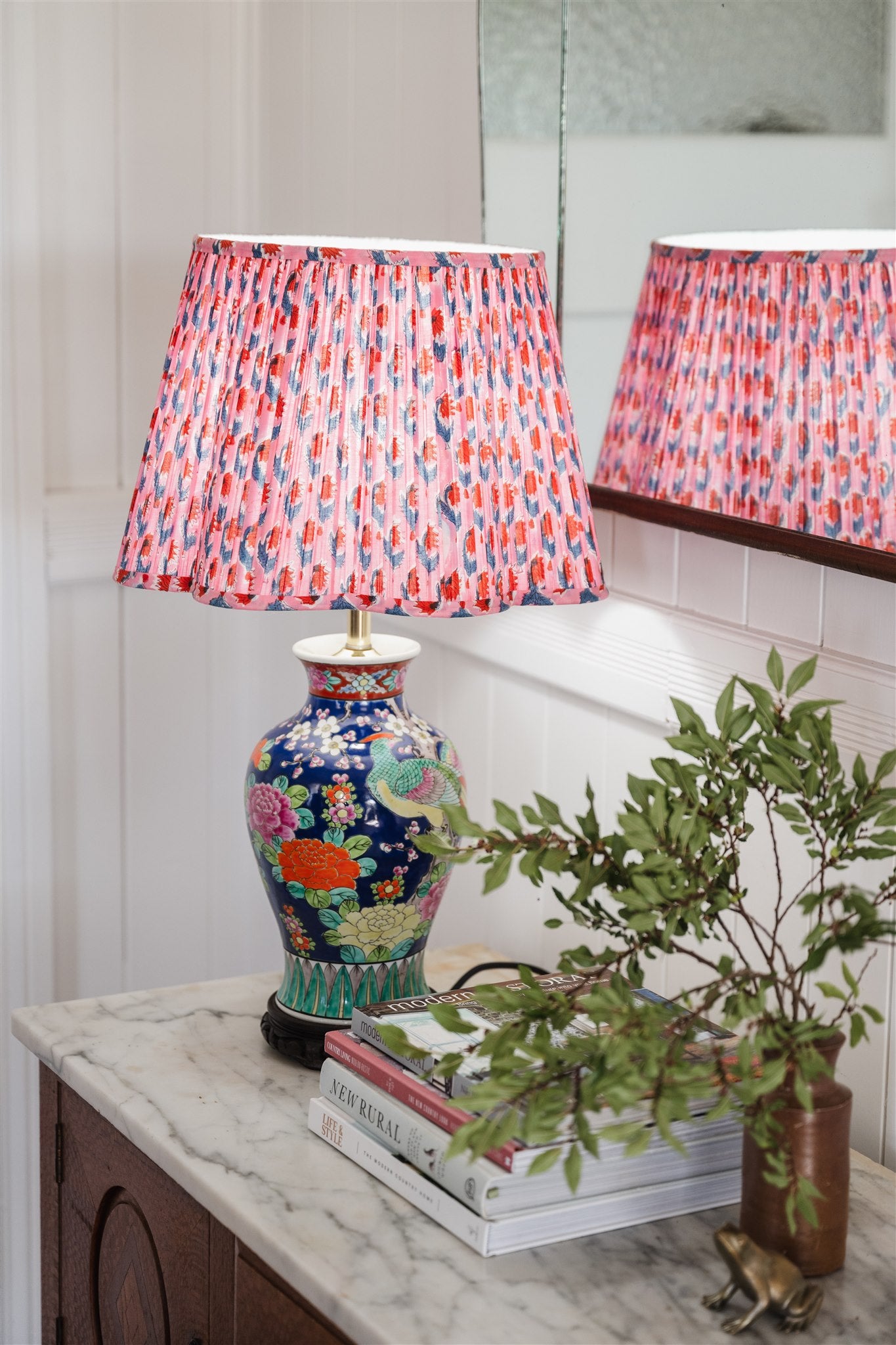 Felix Block Printed Pleated Lampshade