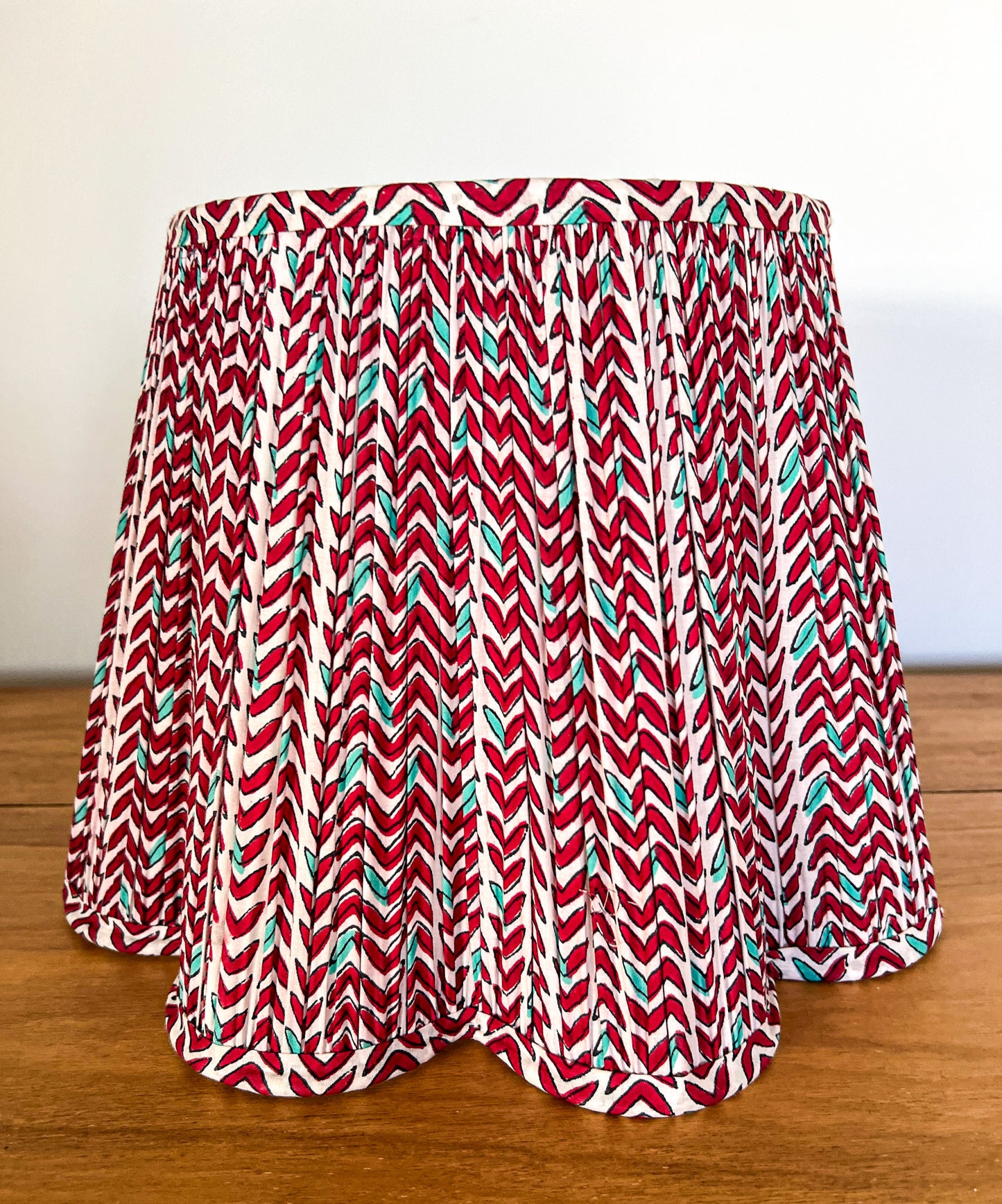 SALE Poppy Block Printed Pleated Lampshade