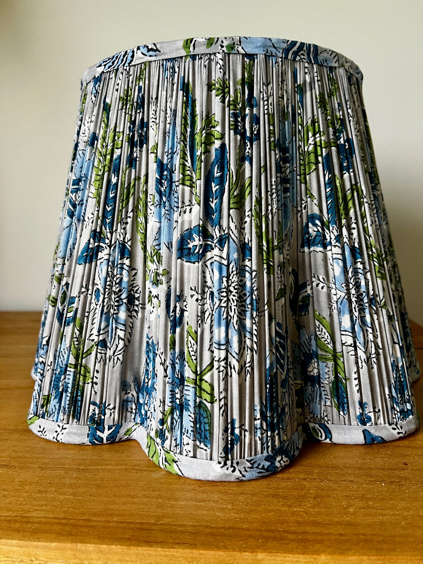 Clematine Block Printed Pleated Lampshade