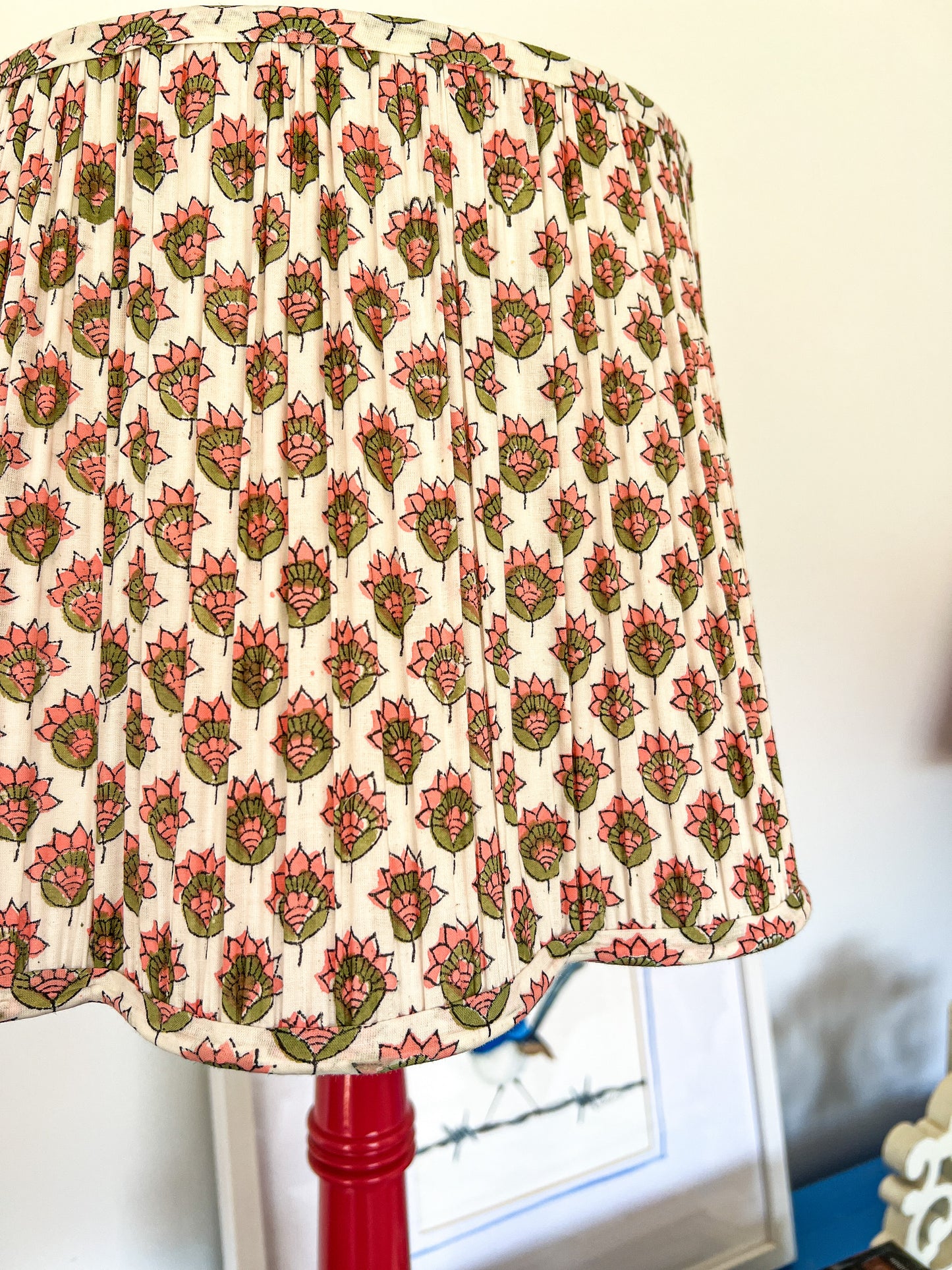 Tara Block Printed Pleated Lampshade