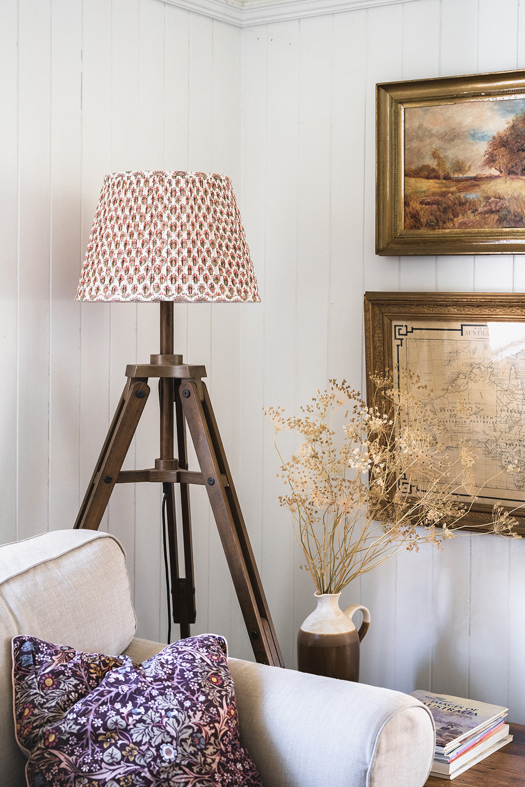 Tara Block Printed Pleated Lampshade