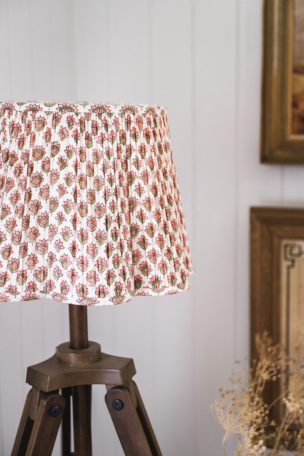 Tara Block Printed Pleated Lampshade