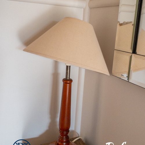 Upcycling an old lamp base to match your new gathered shade.