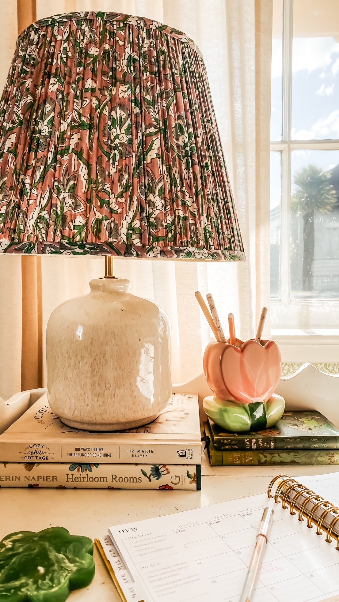 Arlo Block Printed Pleated Lampshade