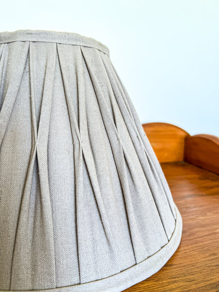 Grey Linen Pinch Pleat Gathered Lampshade