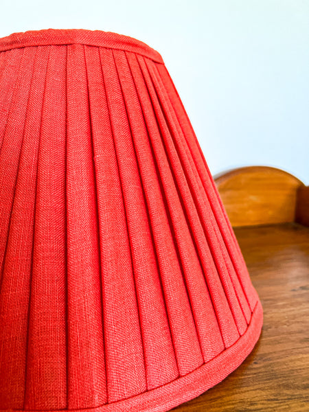 Watermelon Linen Knife Pleat Gathered Lampshade