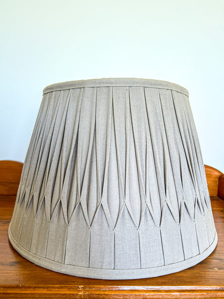 Grey Linen Smock Pleat Gathered Lampshade