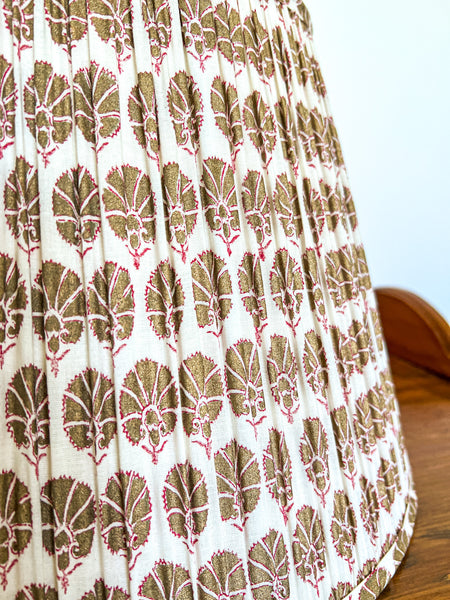 Gold Leaf Cotton Gathered Lampshade