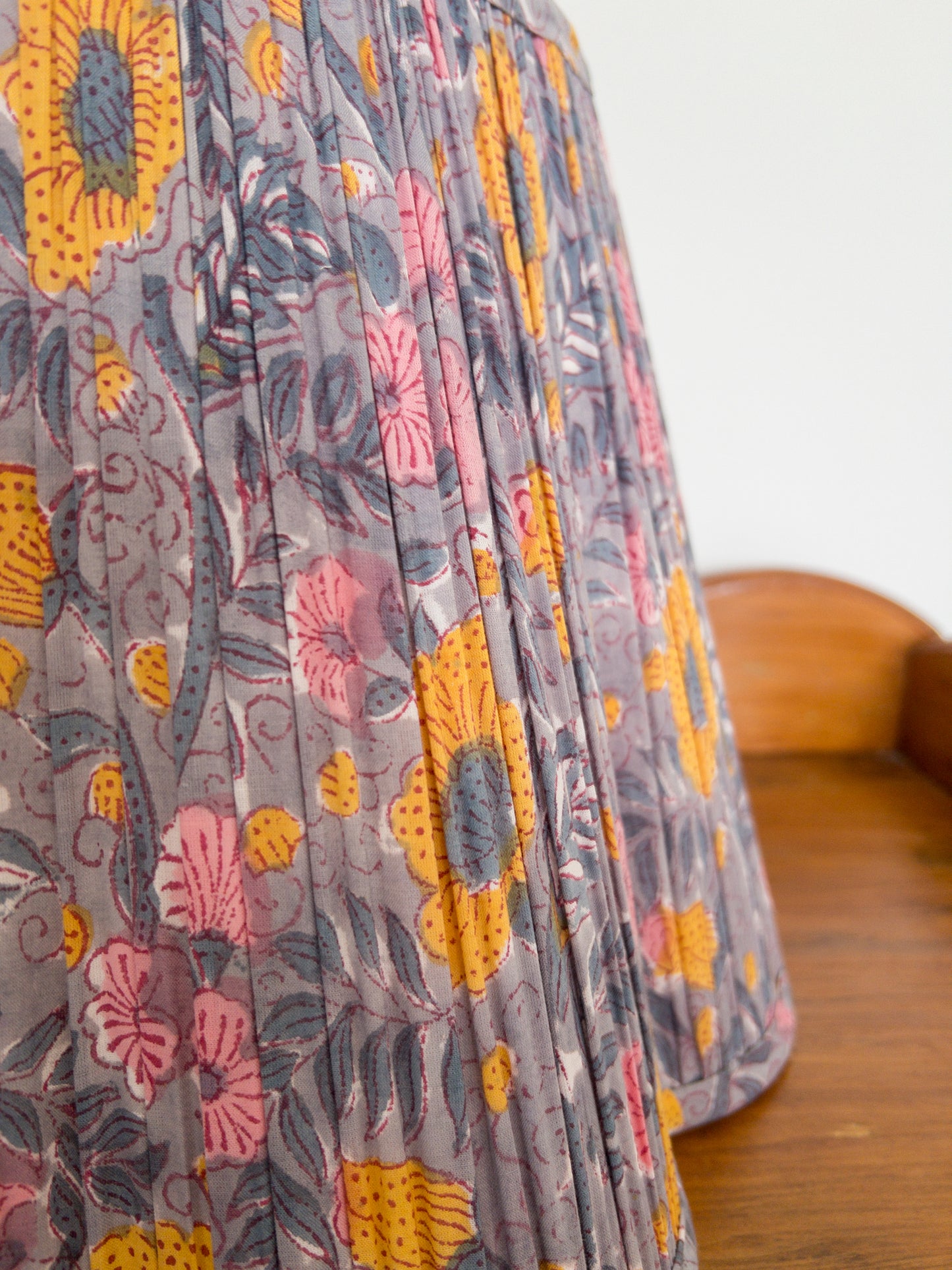 Harlow Block Printed Pleated Lampshade