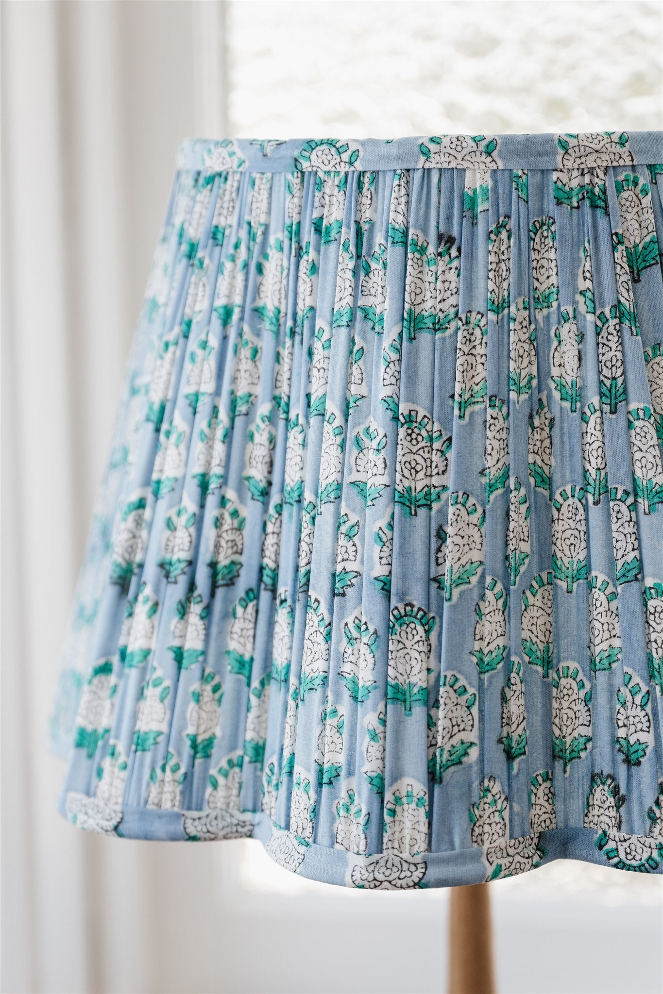 Alistair Block Printed Pleated Lampshade