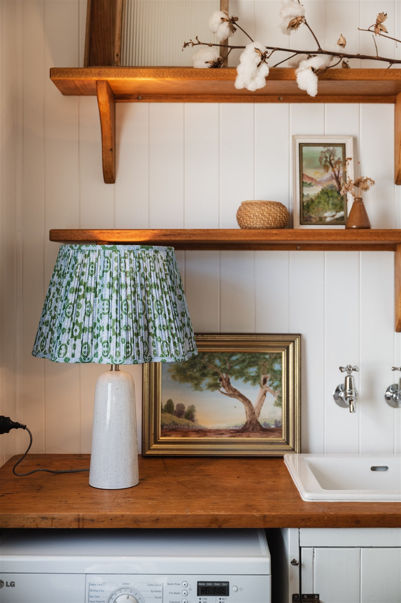 Irlene Block Printed Pleated Lampshade