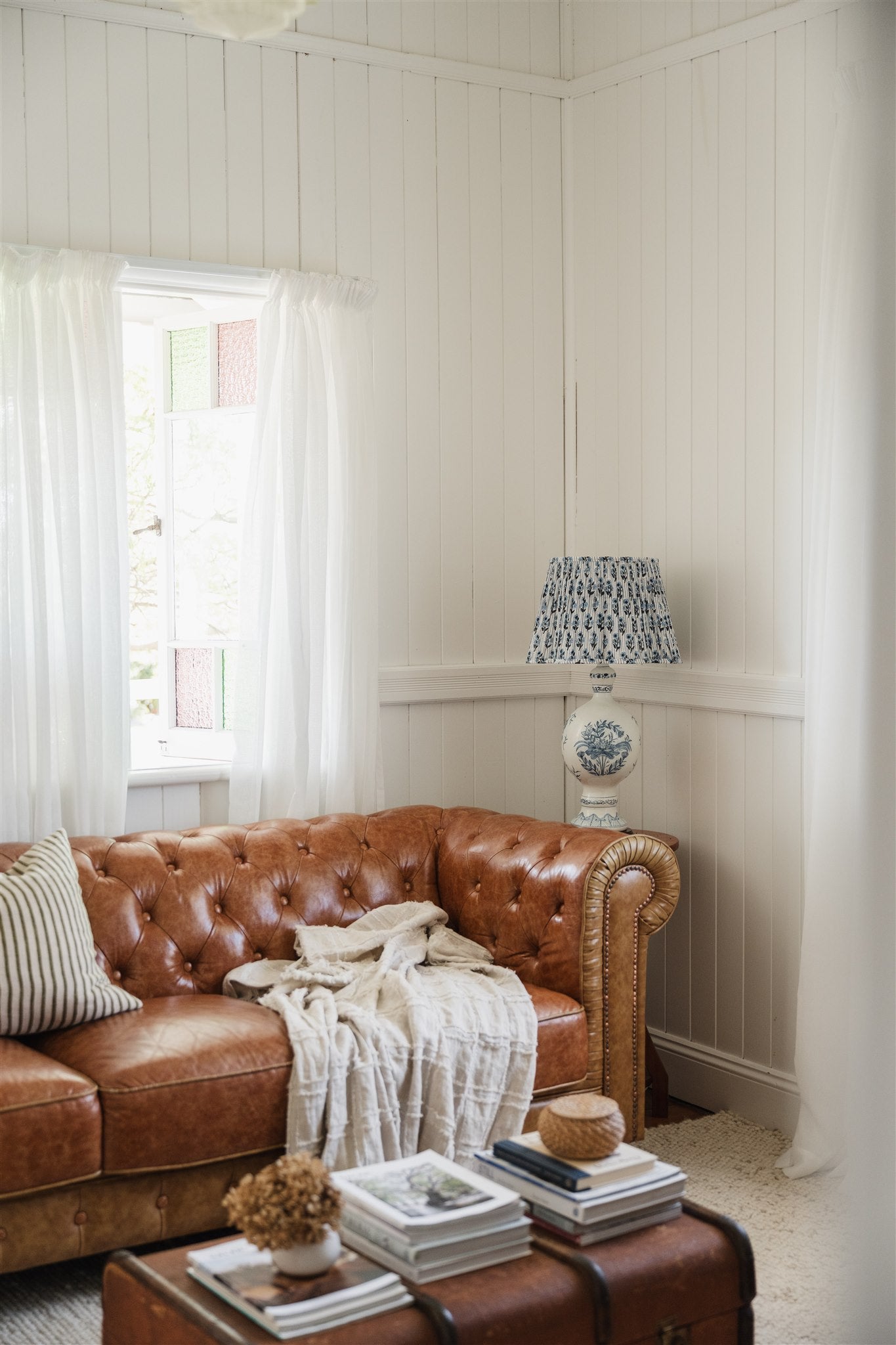 Sylvie Block Printed Pleated Lampshade