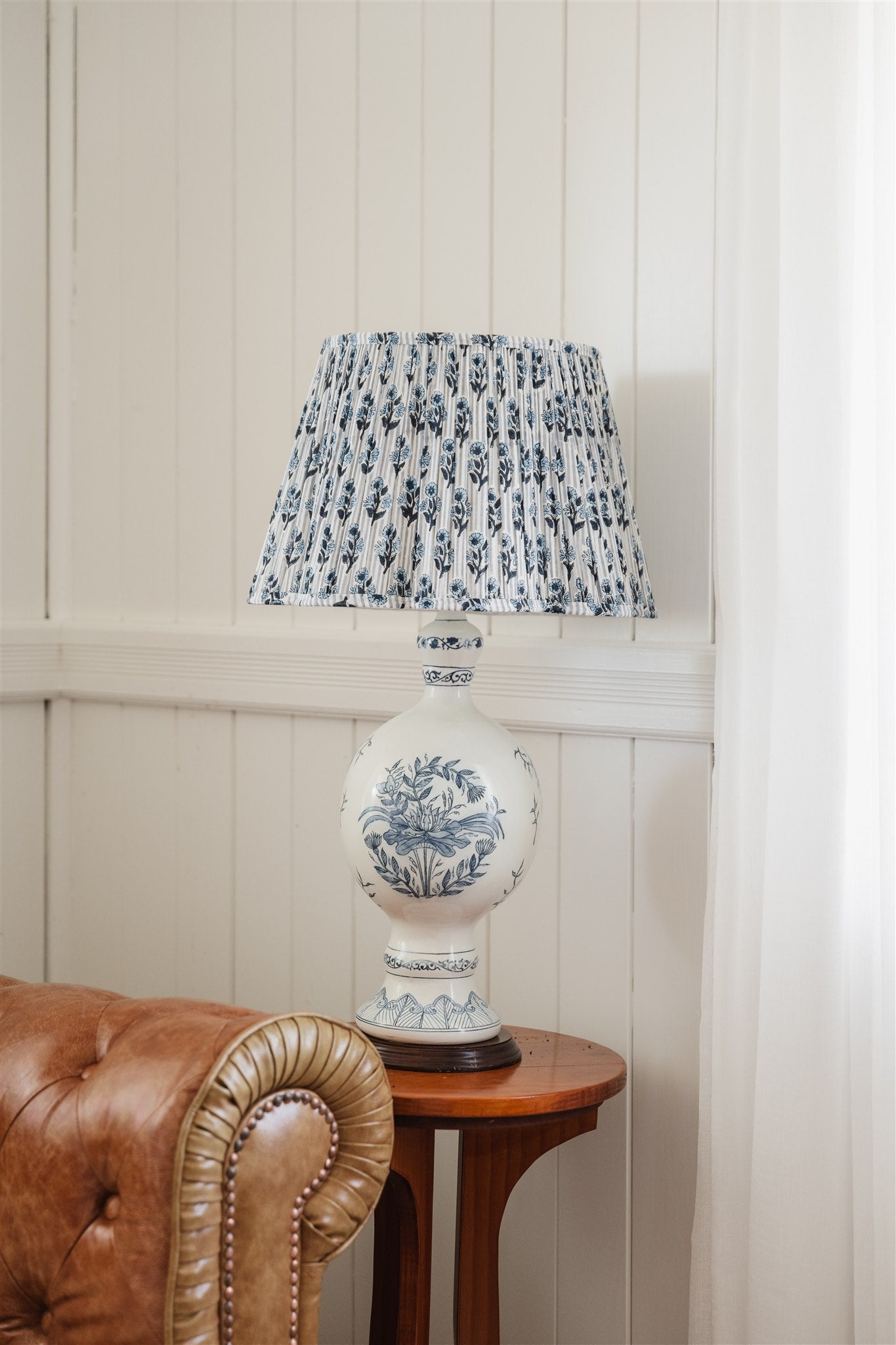 Sylvie Block Printed Pleated Lampshade