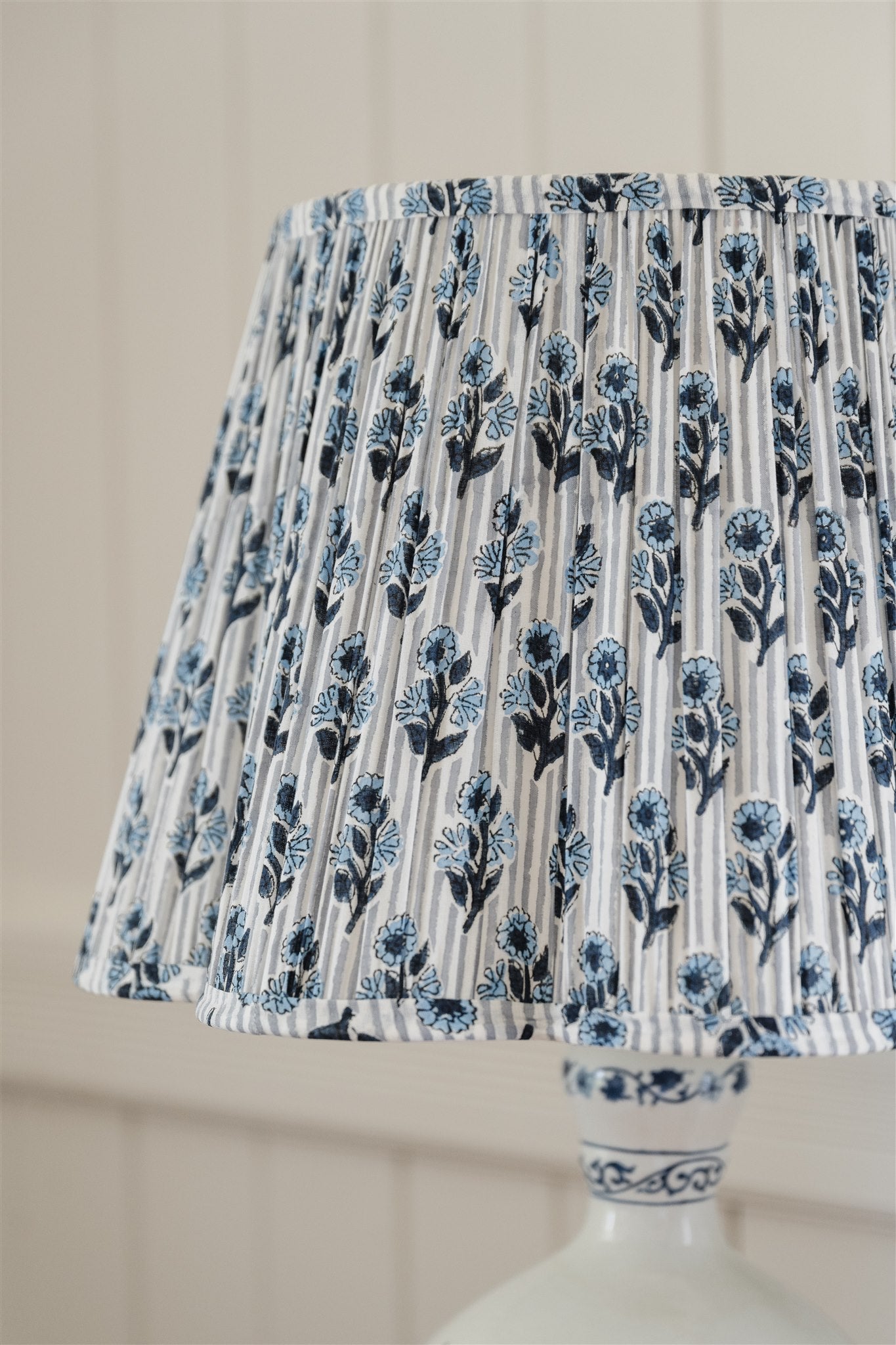 Sylvie Block Printed Pleated Lampshade