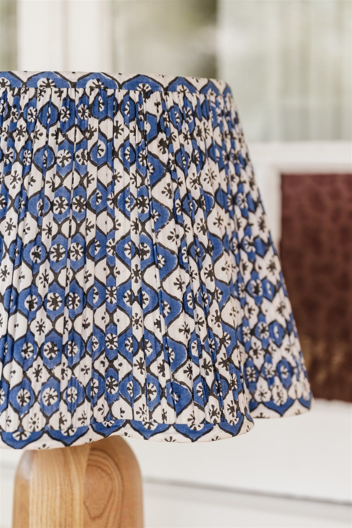Theo Block Printed Pleated Lampshade