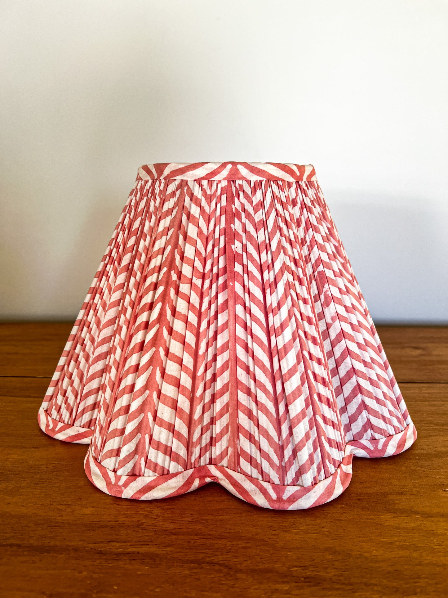 SALE Phillipa Pink Block Printed Pleated Lampshade