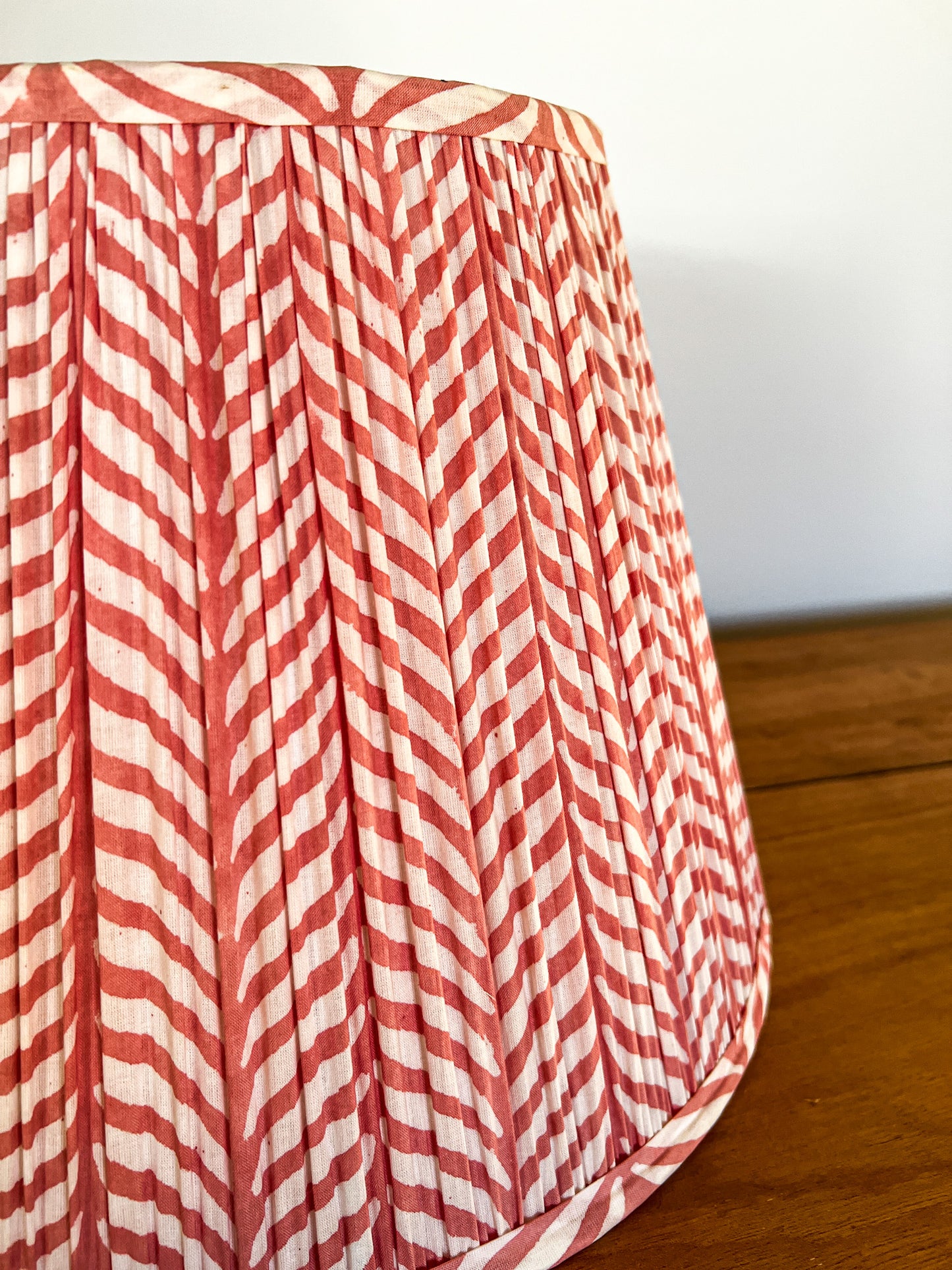 SALE Phillipa Pink Block Printed Pleated Lampshade