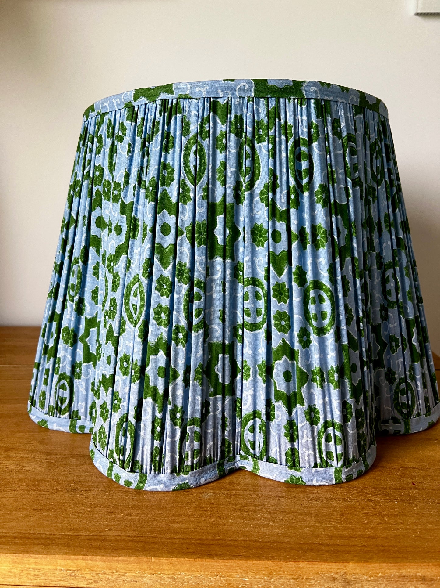 Irlene Block Printed Pleated Lampshade