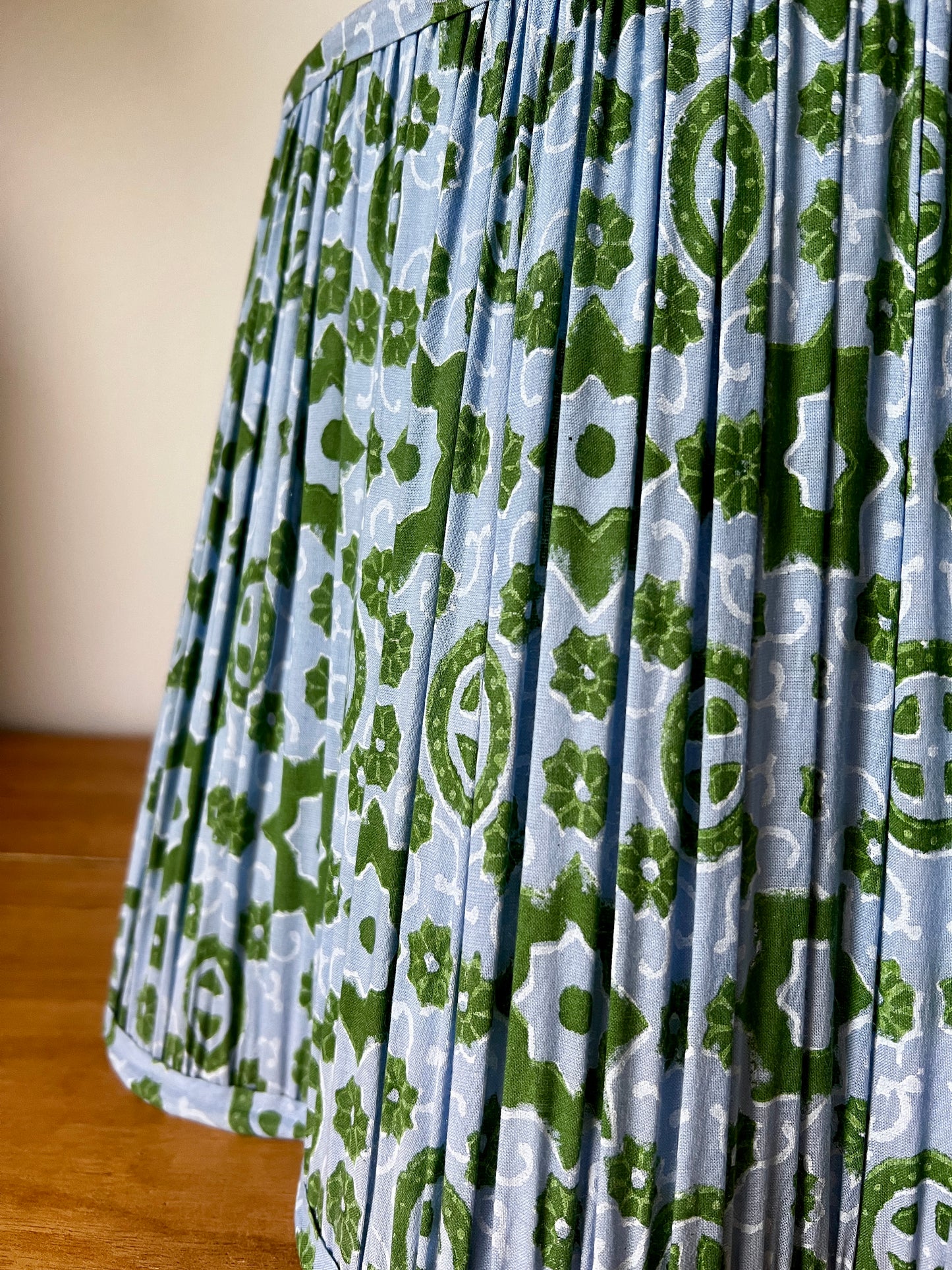 Irlene Block Printed Pleated Lampshade
