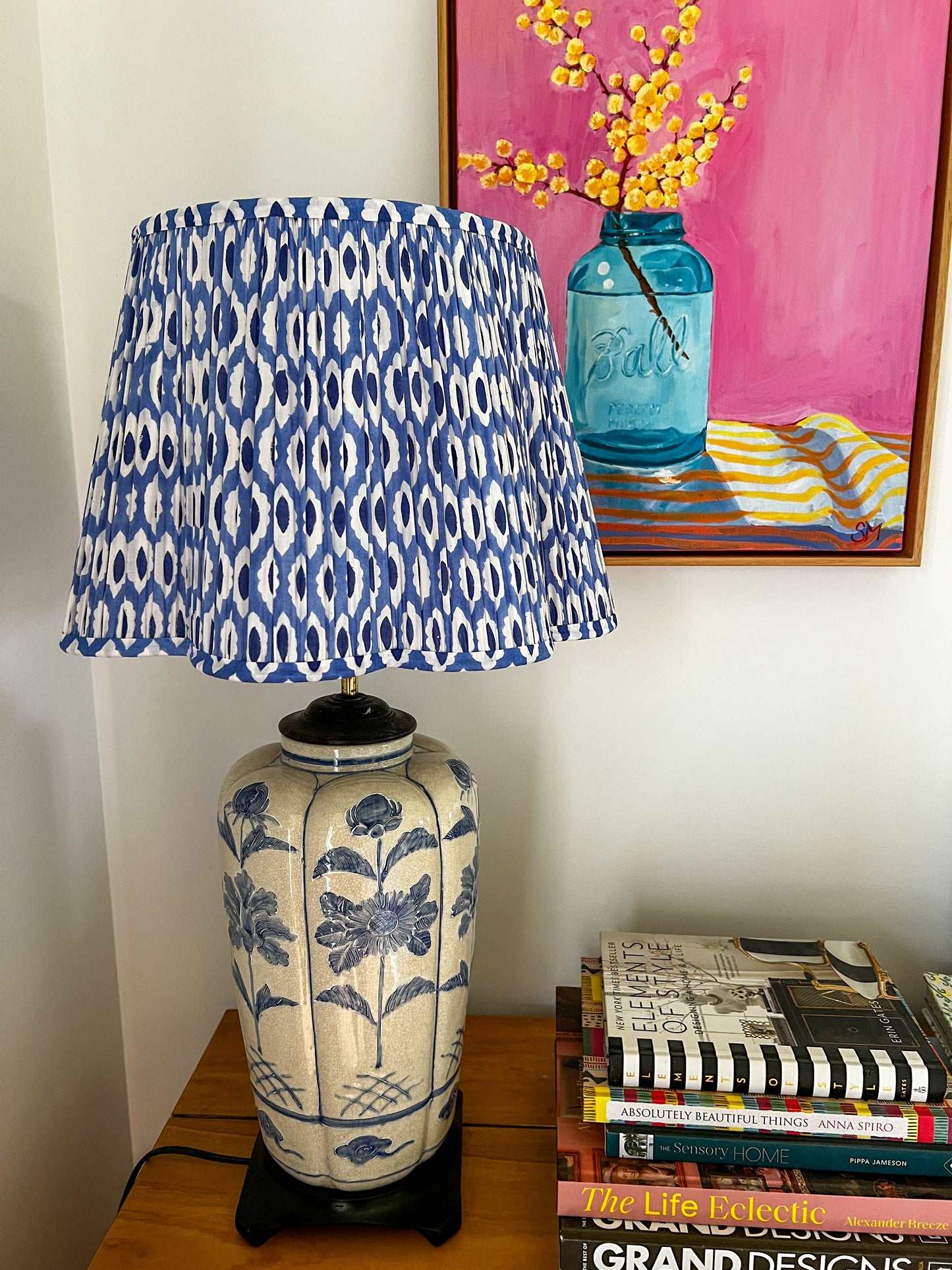 Audrey Block Printed Pleated Lampshade