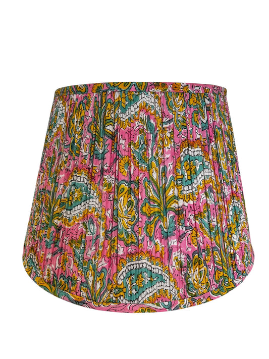 Jade Block Printed Pleated Lampshade