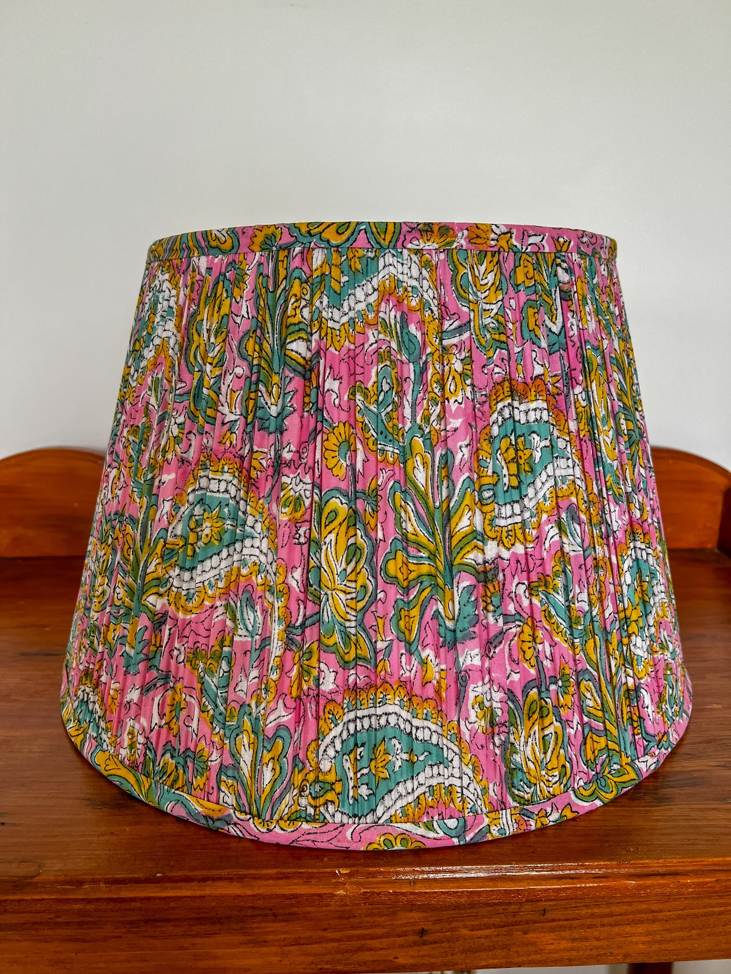 Jade Block Printed Pleated Lampshade