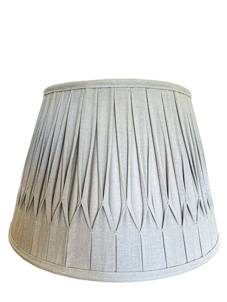Grey Linen Smock Pleat Gathered Lampshade