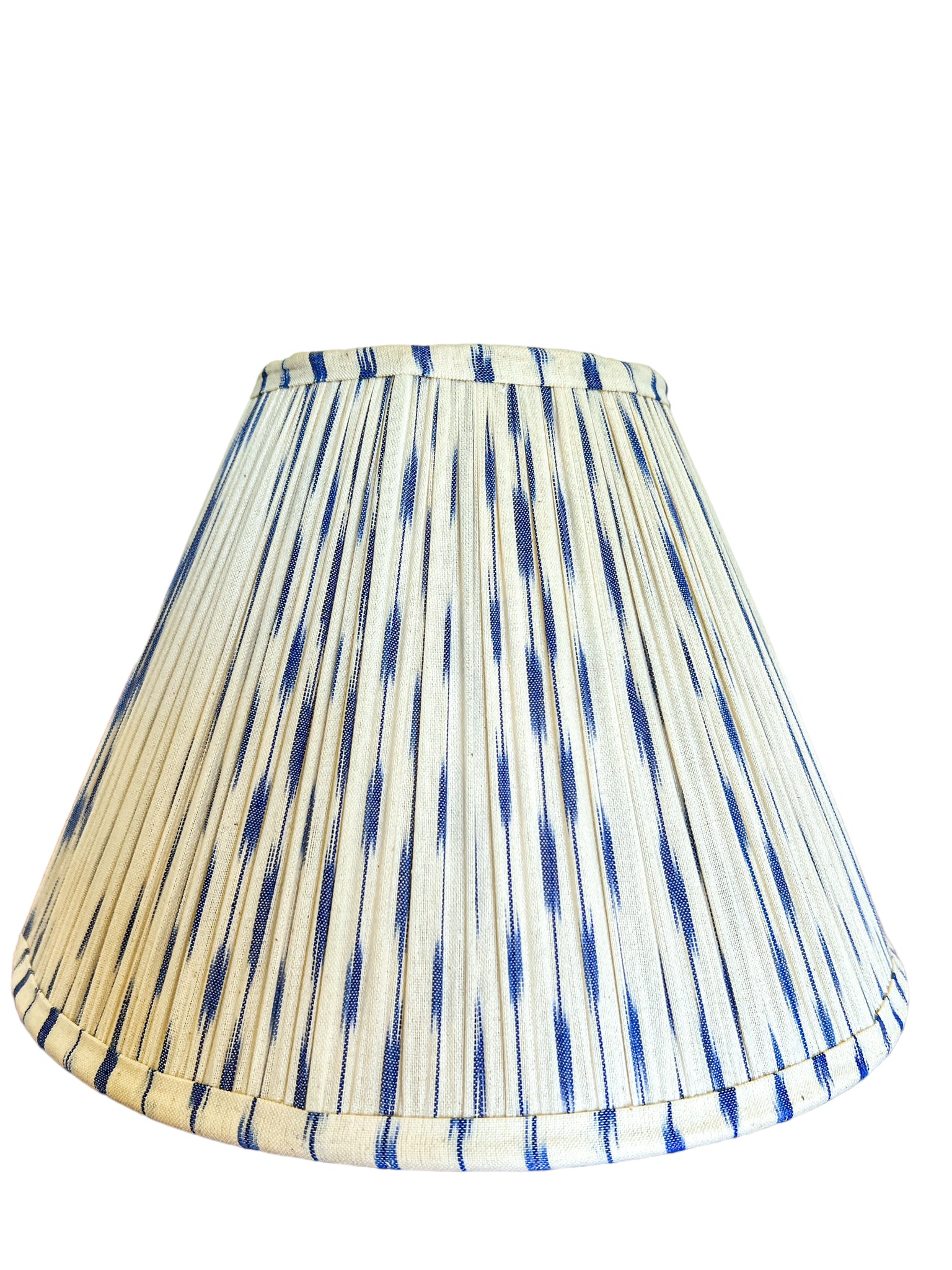 Blue Ikat Linen Gathered Lampshade