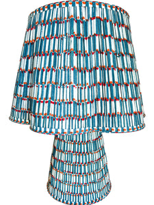 Alana Block Printed Pleated Lampshade & Lamp Base Combo