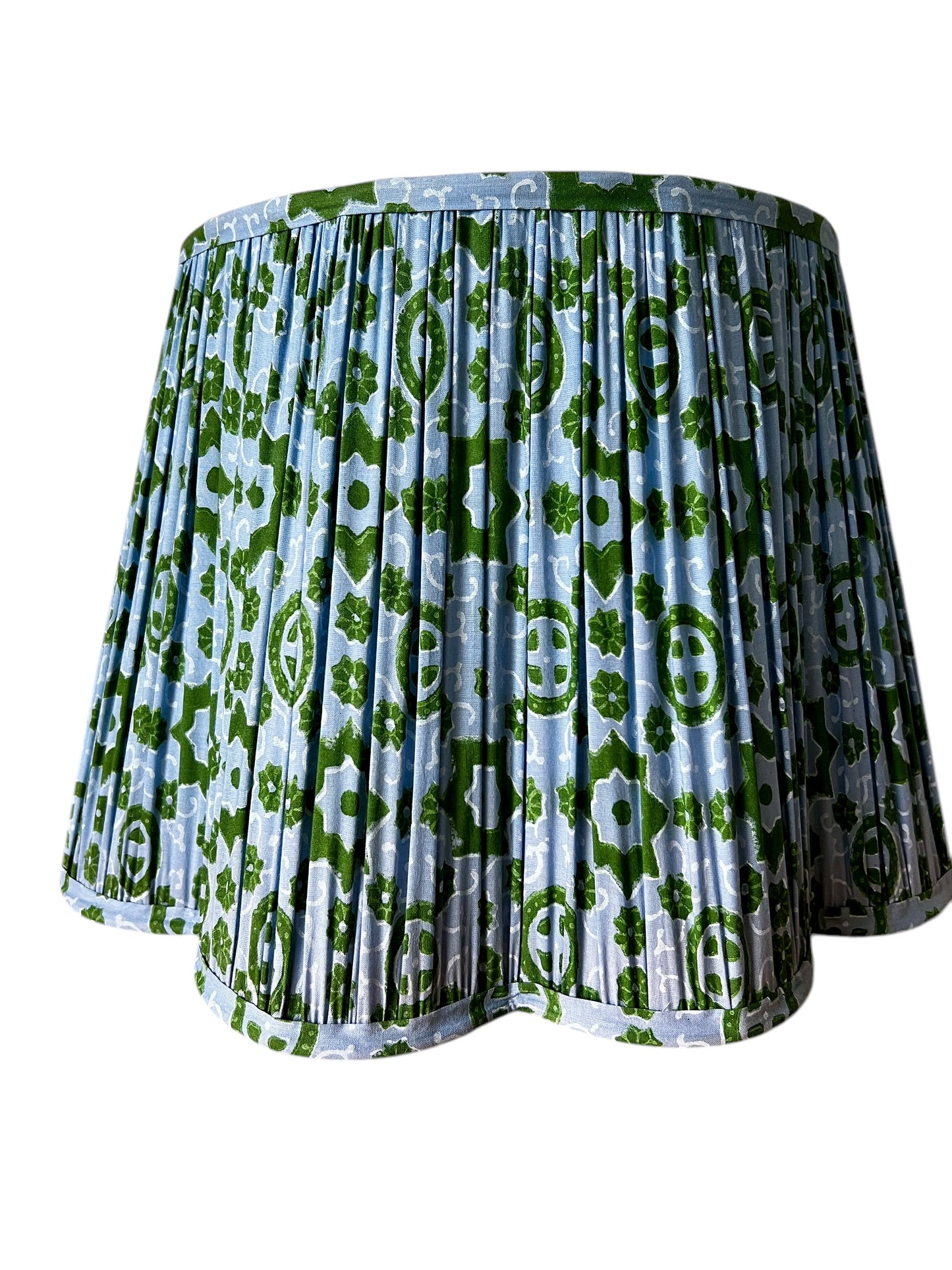 Irlene Block Printed Pleated Lampshade