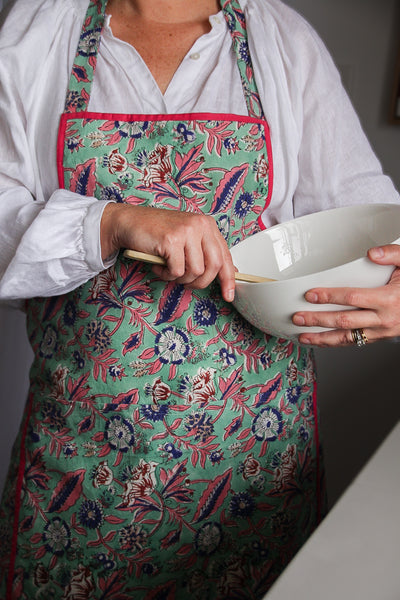 SALE April Block Printed Apron