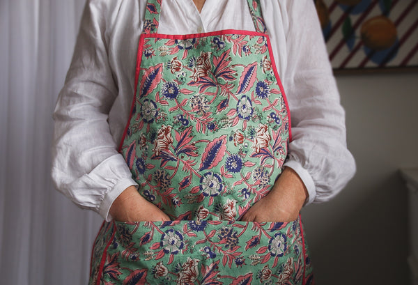 SALE April Block Printed Apron