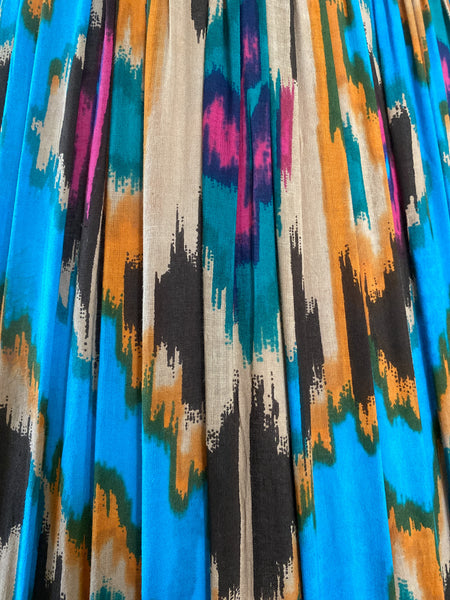 SALE Sky Ikat Printed Gathered Lampshade