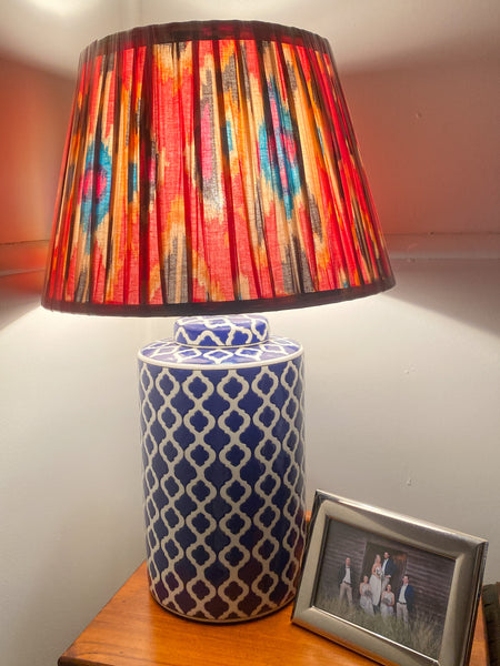 SALE Rosie Ikat Printed Gathered Lampshade