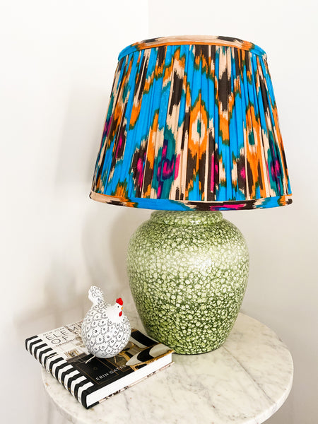 SALE Sky Ikat Printed Gathered Lampshade