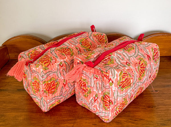 SALE Ruby Quilted Cosmetic Bag