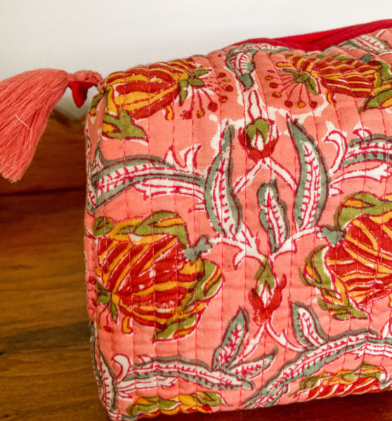 SALE Ruby Quilted Cosmetic Bag