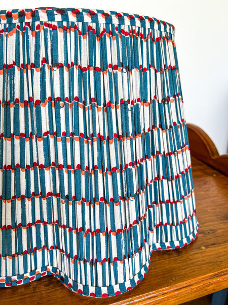 Alana Block Printed Pleated Lampshade