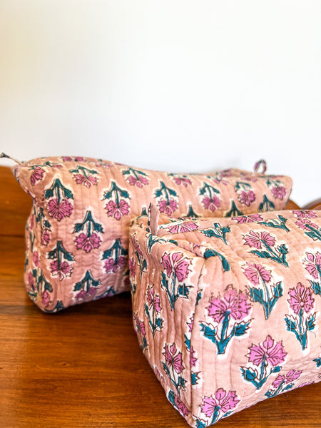 Dusty Quilted Cosmetic Bag