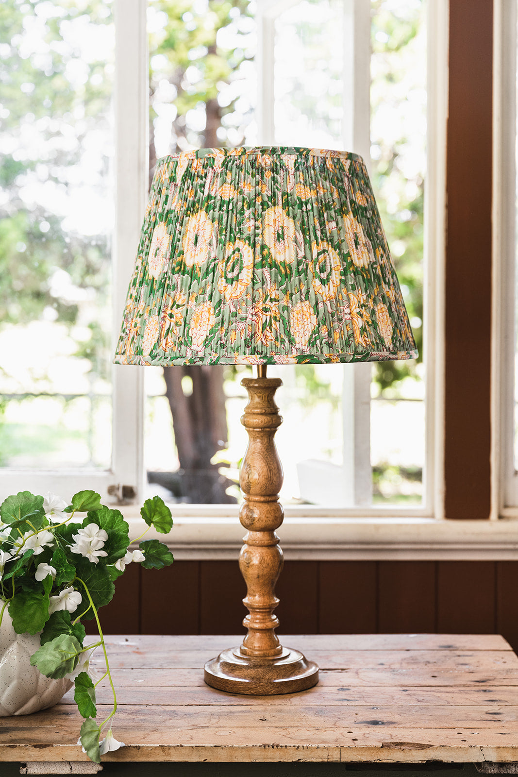 Dianna Block Printed Pleated Lampshade