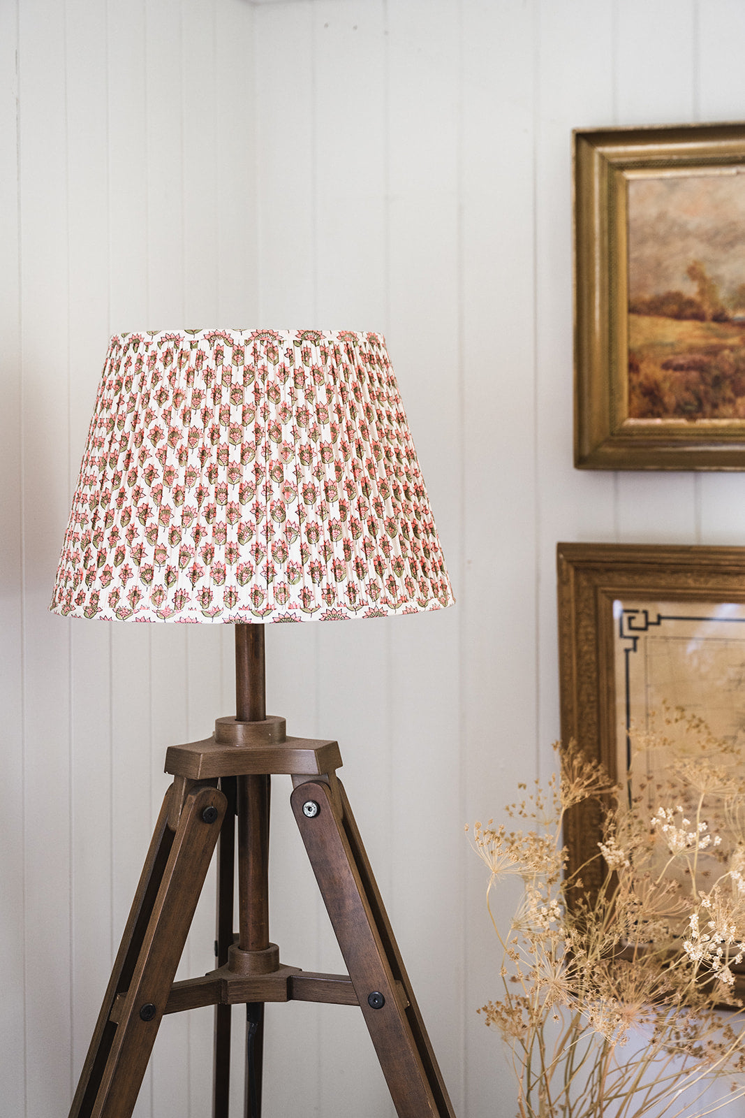Tara Block Printed Pleated Lampshade