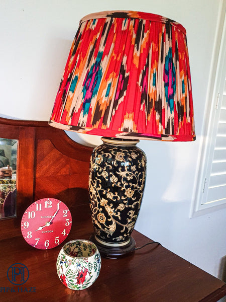 SALE Rosie Ikat Printed Gathered Lampshade