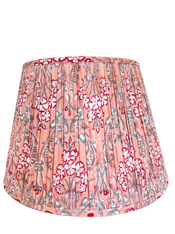 SALE Ruby Block Printed Gathered Lampshade