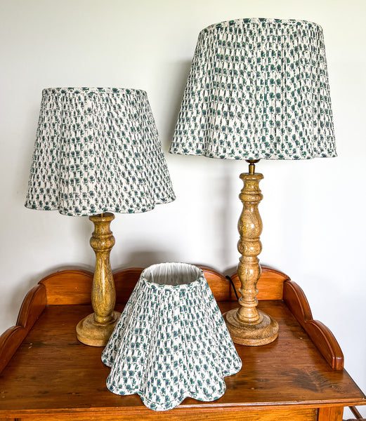 SALE Hayley Block Printed Pleated Lampshade